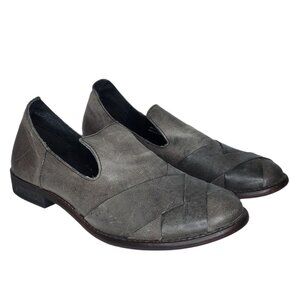 Free People Womens Loafers Shoes Size 6 / 36 Slip On Sitar Woven Leather Gray